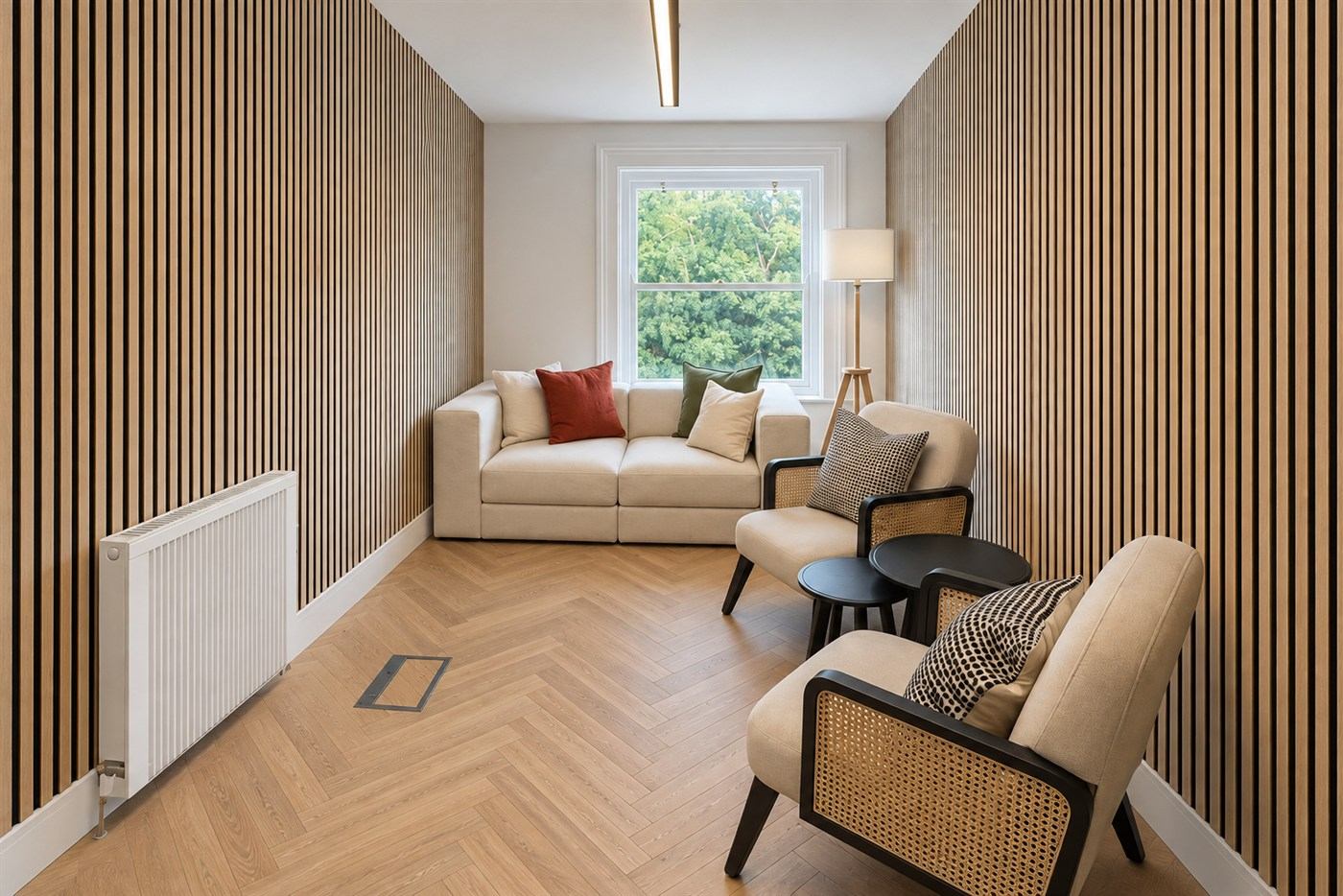 12 St. Stephen's Green — private office suite with oak acoustic slat walls